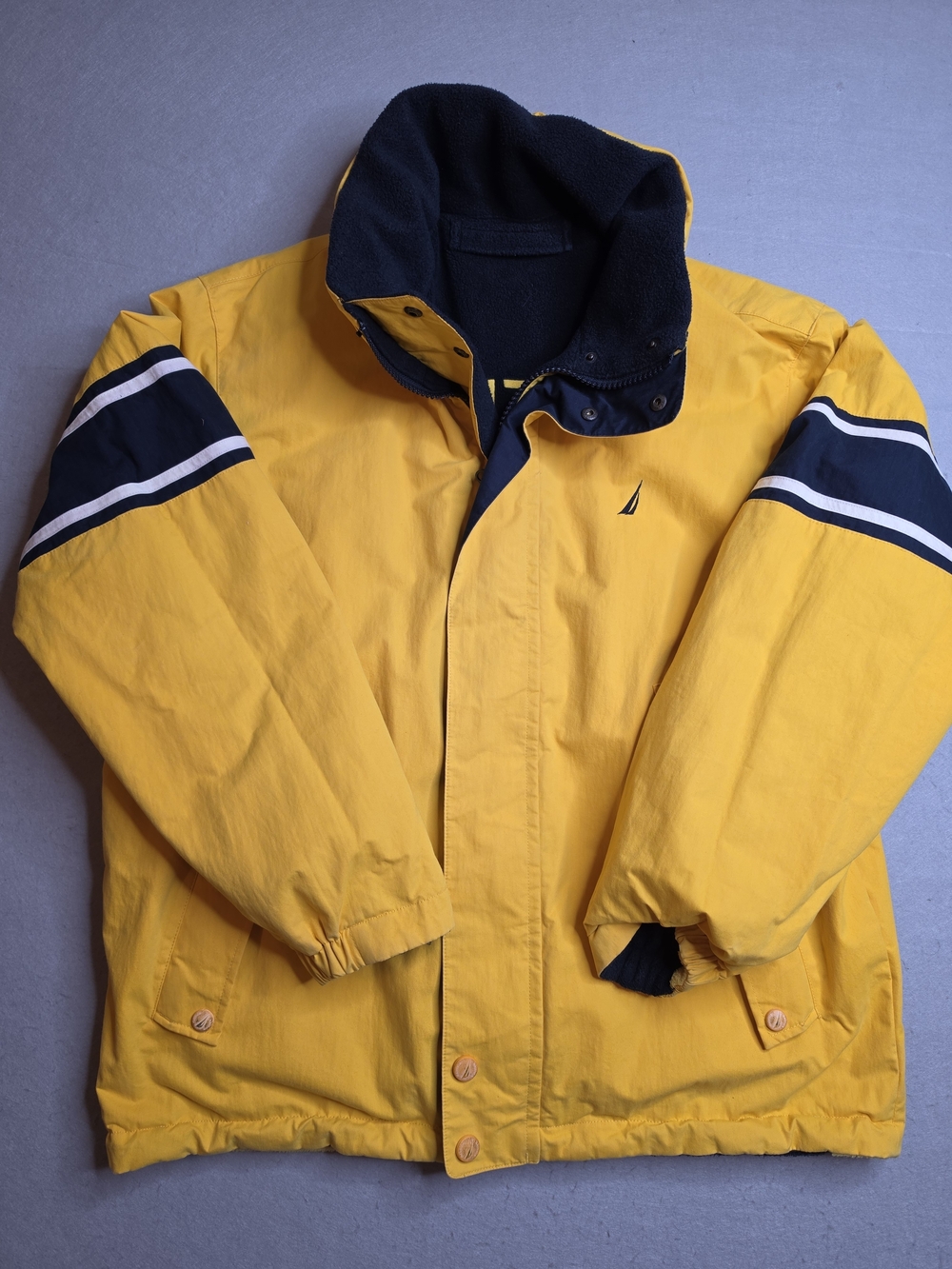 Men's 90's vintage Nautica reversible fleece lined sailing jacket Size M